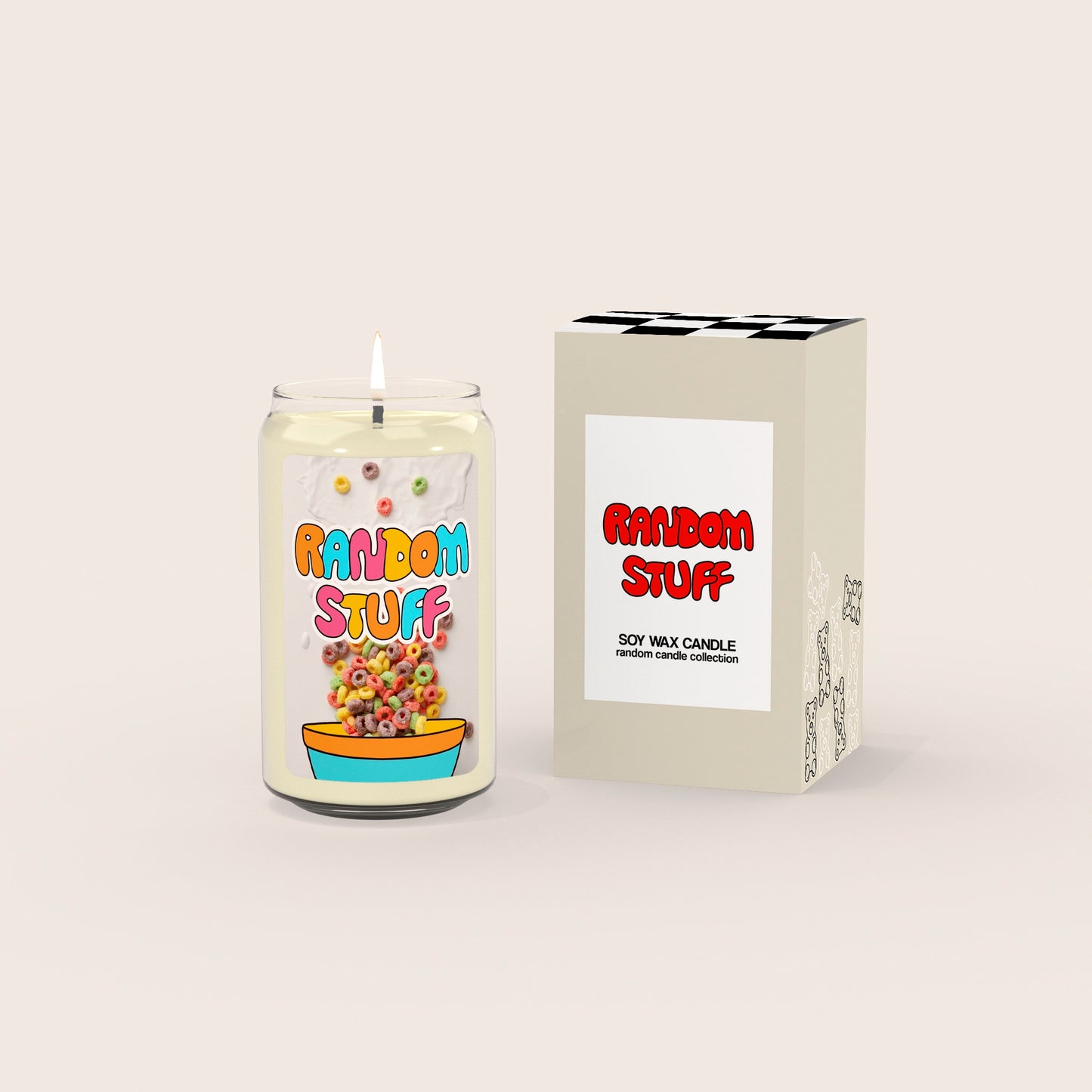 scented soy wax candle cereal random stuff with box