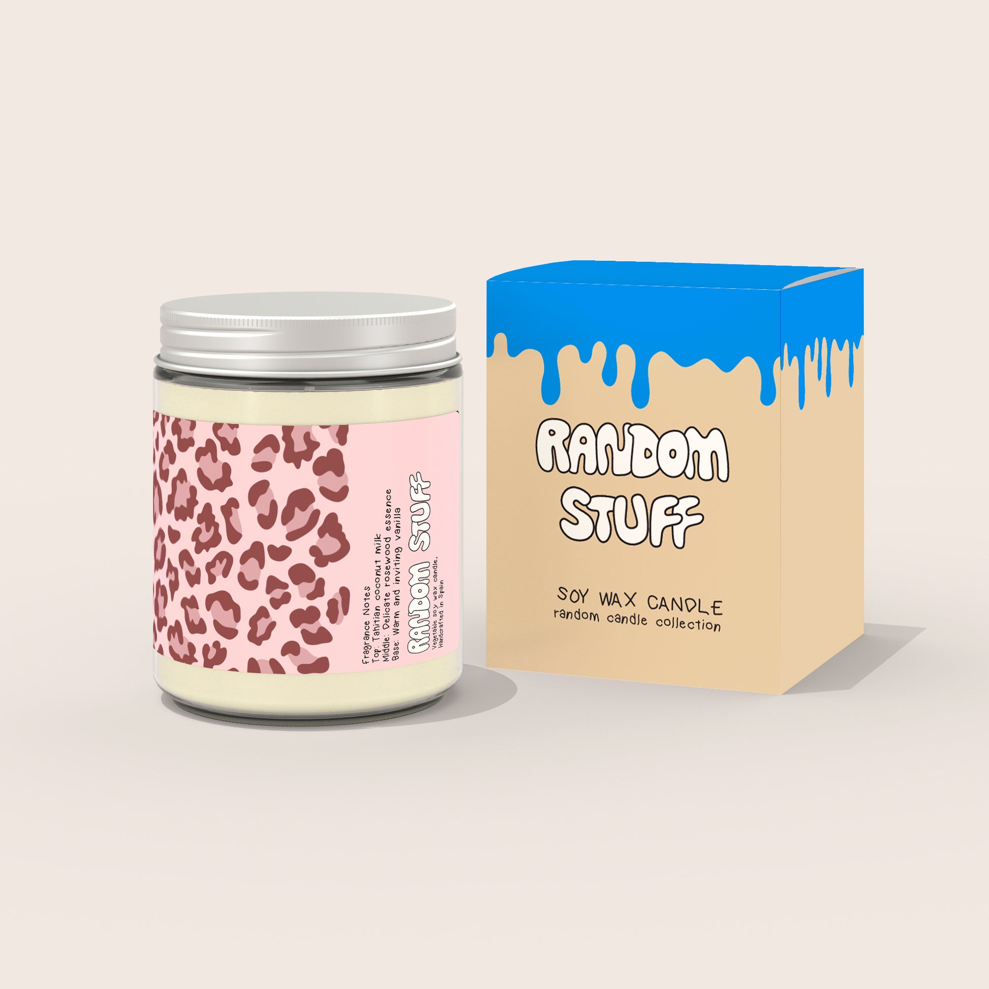 scented candle pink leopard random stuff with box